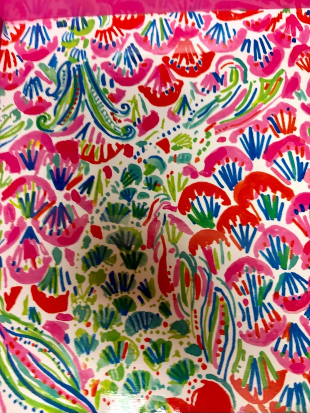 Lilly Pulitzer Vibrant Pink Multi Floral Tray